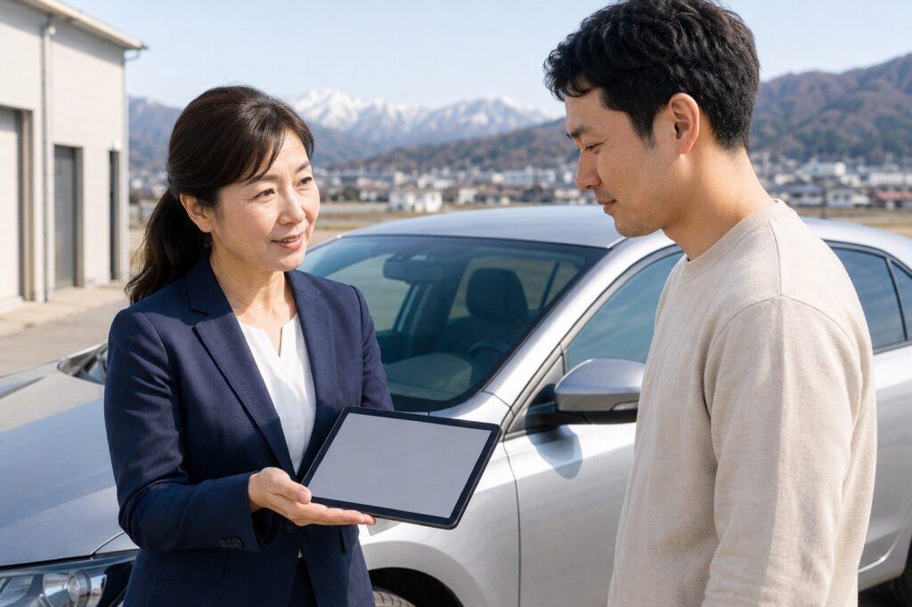 自社ローンの相談先は通える範囲を確認する車選びのイメージ