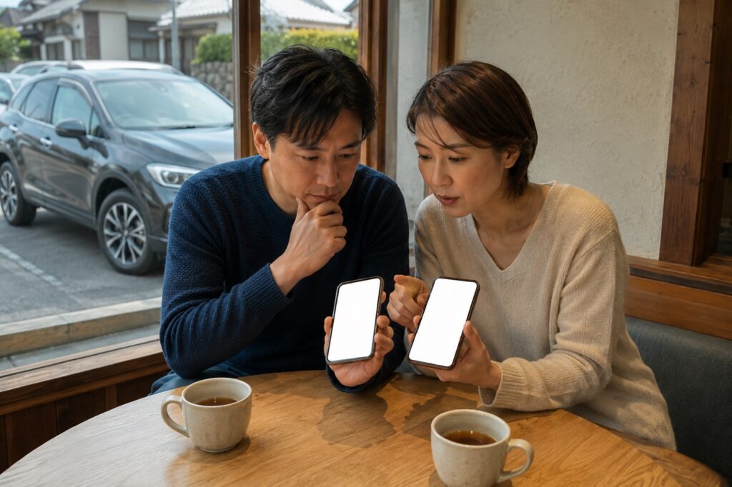 携帯料金の滞納で車を買えないを確認する車選びのイメージ